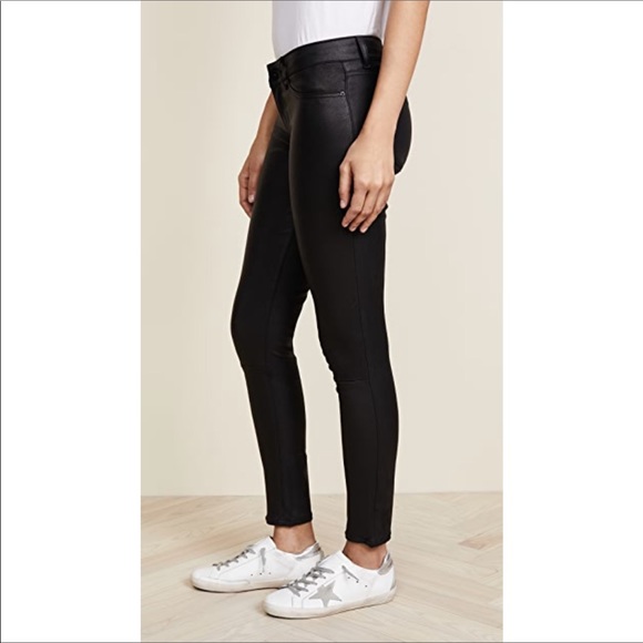 NWT DL1961 Emma Power Legging Leather & Coated Jeans Poseidon - Picture 3 of 17
